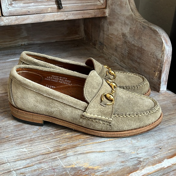 G.H. Bass & Co. Shoes - 🤍 Weejuns by G.H. Bass Lindsay Loafers Suede Gold Horse Bit Size 7.5 Taupe